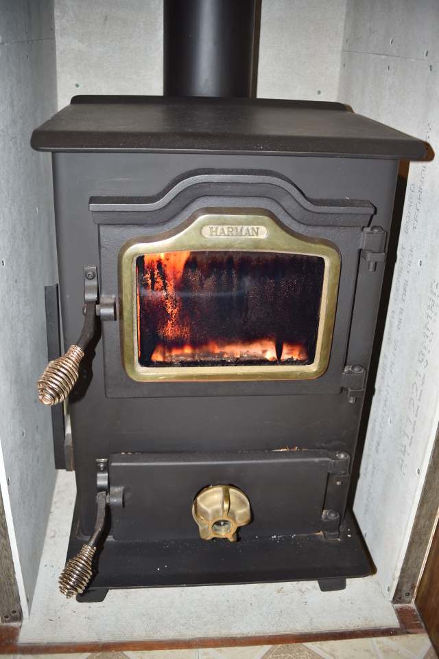 wood stove installed in RV